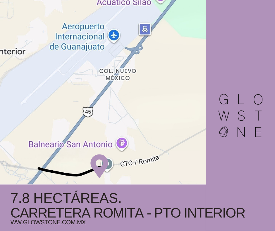 7.8 HECTÁREAS CARRETERA ROMITA – PUERTO INTERIOR
