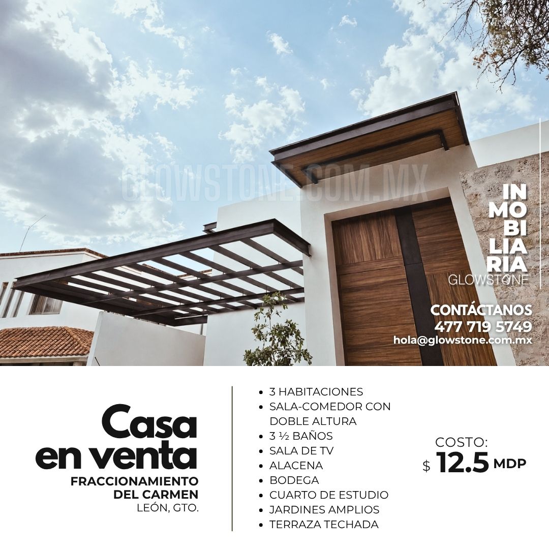 Casa de Lujo en Venta en El Carmen Residencial, León Guanajuato | 3 Recámaras y Amplio Jardín