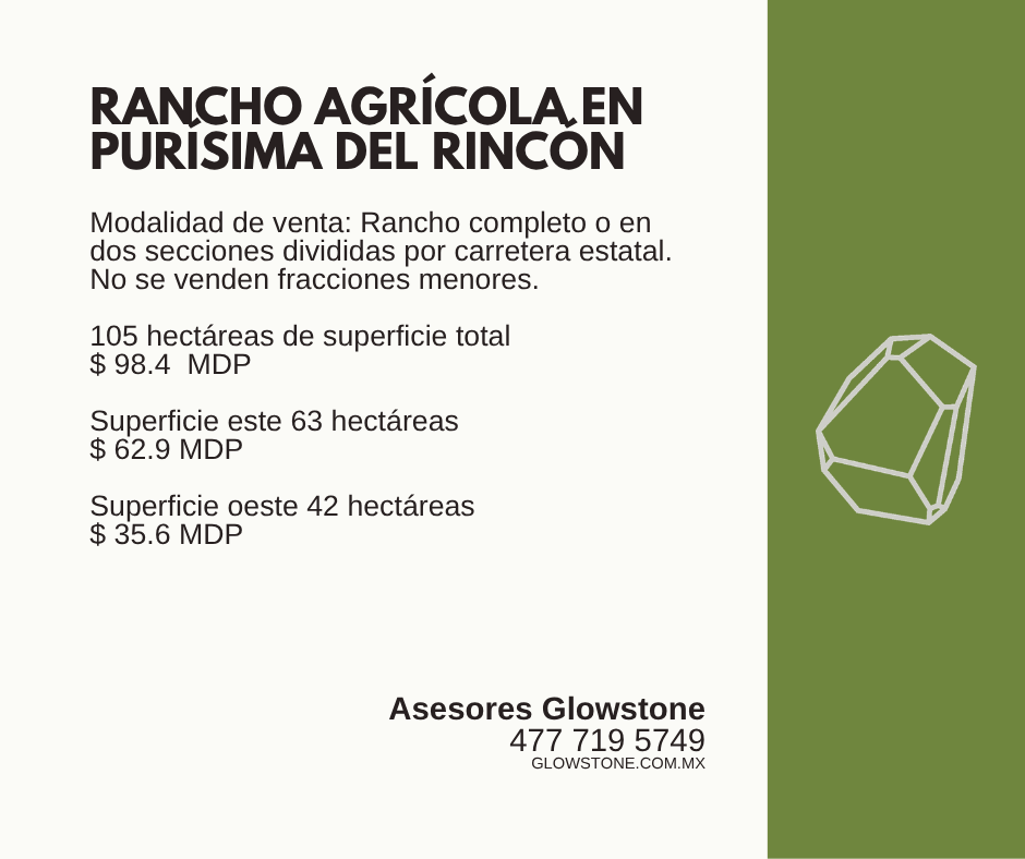 rancho agrícola en venta en Purísima del Rincón